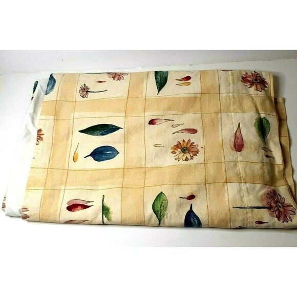 Window Top Treatment Yellow Watercolor Flowers Berries Spring Small Tablecloth - Picture 7 of 10